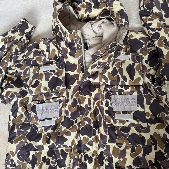 Vintage 80s Camo Rain Coat Camouflage Duck Hunting Jacket Mens XXL - Picture 4 of 9